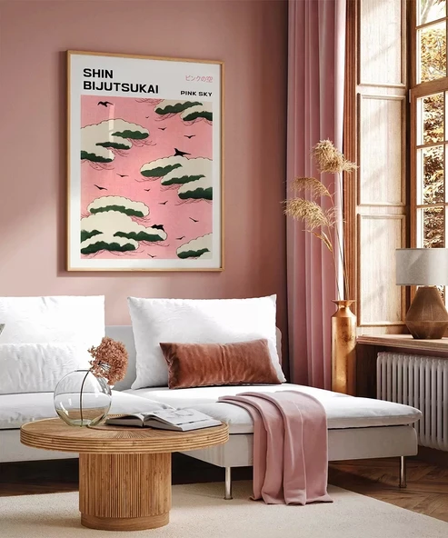 Çerçevesiz Poster Shin Bijutsukai Pembe Gökyüzü - Resim 3