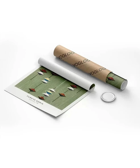 Çerçevesiz Poster Fruya Korin-Vintage Japon Deseni Baskı No 1 - Resim 8