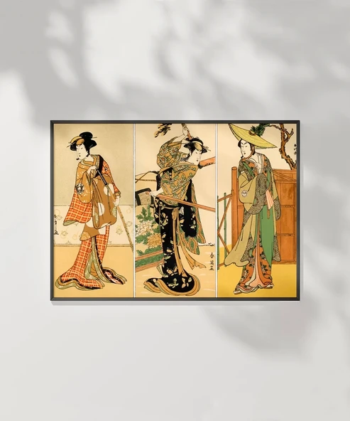 Çerçevesiz Poster Samuray ve Hanım - Resim 2