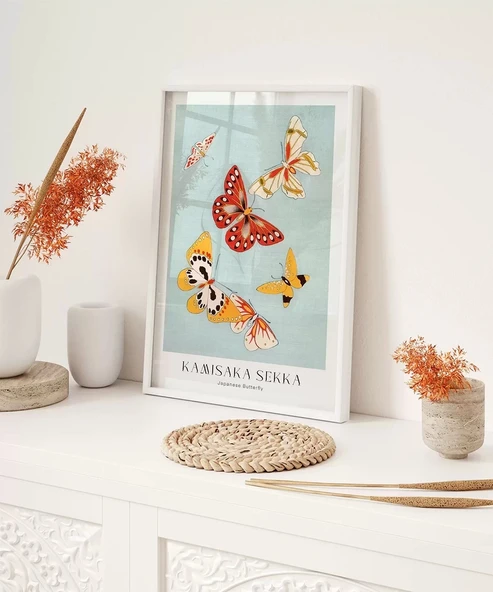 Çerçevesiz Poster Kamisaka Sekka Japon Kelebekler - Resim 4