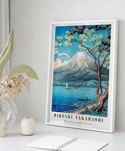 Çerçevesiz Poster Hiroaki Takahashi Yamanaka Gölü'nden Fuji Dağı - Resim 5