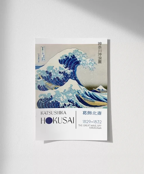 Çerçevesiz Poster Hokusai Kanagawa Açıklarında Büyük Dalga ürün görseli