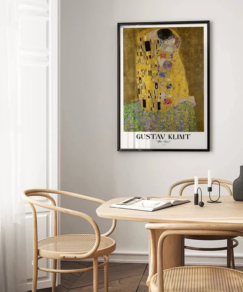 Çerçevesiz Poster Gustav Klimt Öpücük 3 - Resim 5