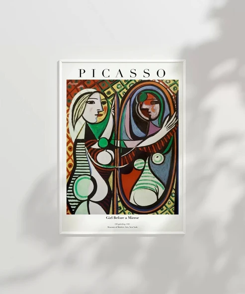 Çerçevesiz Poster Pablo Picasso Ayna Karşısındaki Kız - Resim 6