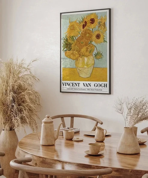 Çerçevesiz Poster Vincent Van Gogh On İki Ayçiçekli Vazo - Resim 5
