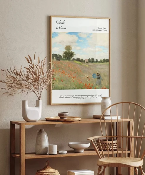 Çerçevesiz Poster Claude Monet Gelincik Tarlası - Resim 3