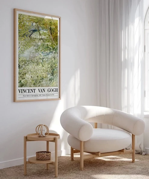 Çerçevesiz Poster Vincent Van Gogh Riverbank'da Bahar Vakti (2) - Resim 3