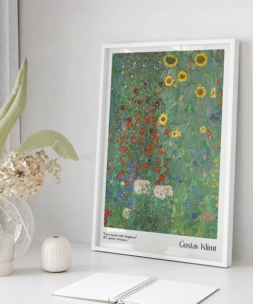 Çerçevesiz Poster Gustav Klimt Ayçiçekli Çiftlik Bahçesi 2 - Resim 5