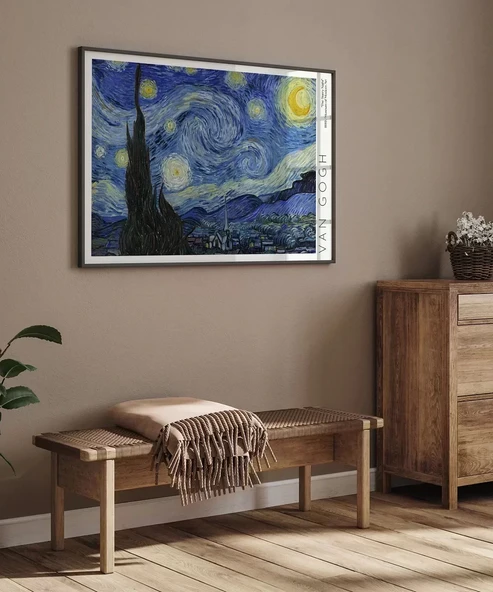 Çerçevesiz Poster Vincent Van Gogh Yıldızlı Geceler - Resim 3