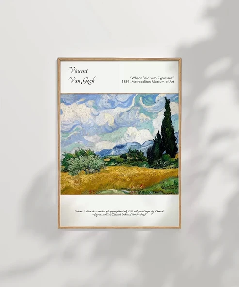 Çerçevesiz Poster Vincent Van Gogh Buğday Tarlası ve Selviler (2) - Resim 7