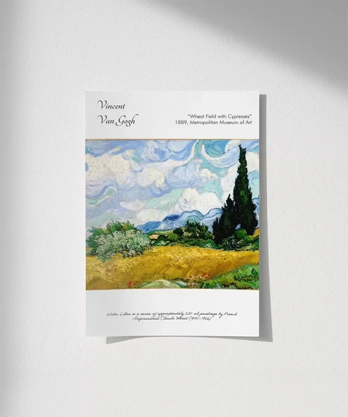 Çerçevesiz Poster Vincent Van Gogh Buğday Tarlası ve Selviler (2) ürün görseli