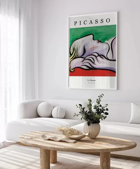 Çerçevesiz Poster Pablo Picasso Le Repos - Resim 3