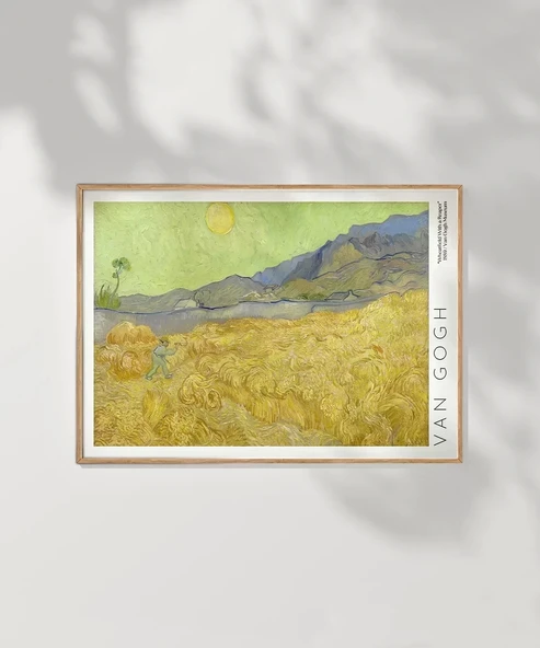 Çerçevesiz Poster Vincent Van Gogh Buğday Tarlası Ve Orakçı - Resim 7