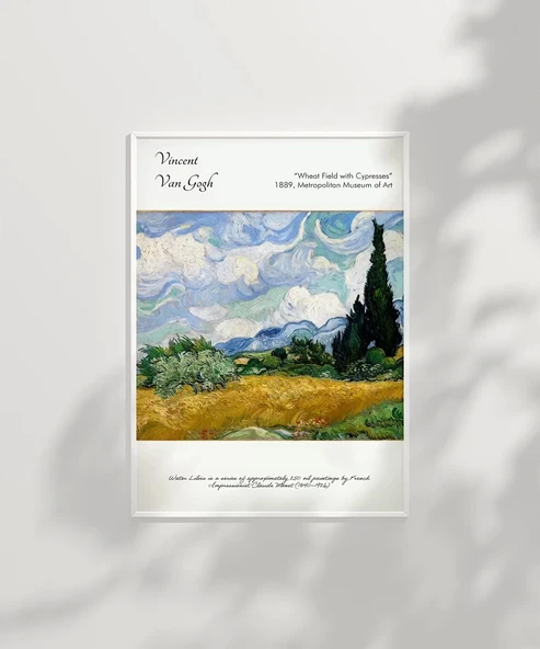 Çerçevesiz Poster Vincent Van Gogh Buğday Tarlası ve Selviler (2) - Resim 6