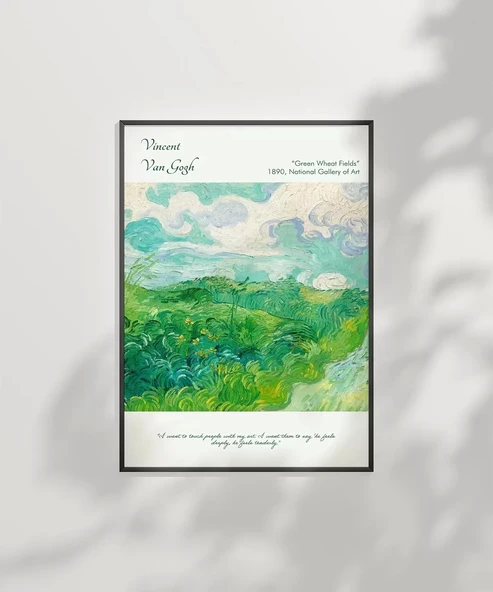 Çerçevesiz Poster Vincent Van Gogh Yeşil Buğday Tarlası - Resim 2