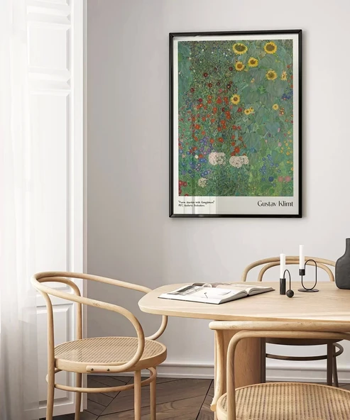 Çerçevesiz Poster Gustav Klimt Ayçiçekli Çiftlik Bahçesi 2 - Resim 4