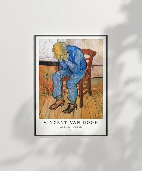 Çerçevesiz Poster Vincent Van Gogh Üzgün Yaşlı Adam - Resim 2