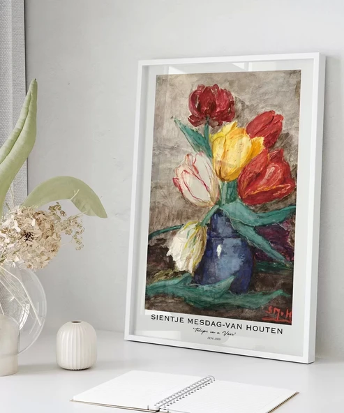 Çerçevesiz Poster Sientje Mesdag Van Houten Vazoda Laleler - Resim 5