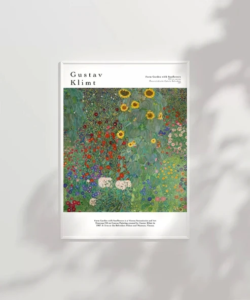 Çerçevesiz Poster Gustav Klimt Ayçiçekli Çiftlik Bahçesi - Resim 6