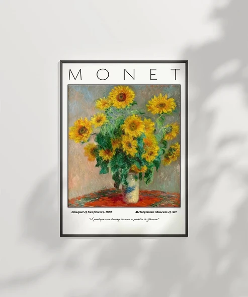 Çerçevesiz Poster Claude Monet Ayçiçeği Buketi - Resim 2