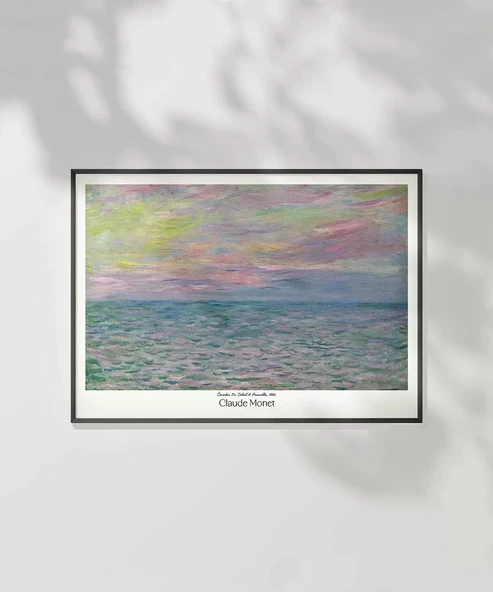 Çerçevesiz Poster Claude Monet Pouville'de Gün Batımı - Resim 2