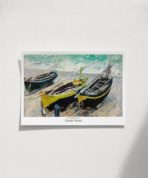 Çerçevesiz Poster Claude Monet Üç Balıkçı Teknesi ürün görseli