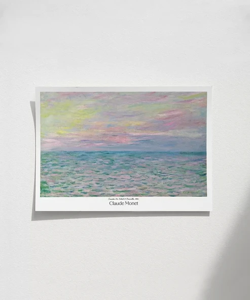 Çerçevesiz Poster Claude Monet Pouville'de Gün Batımı ürün görseli