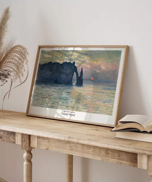 Çerçevesiz Poster Claude Monet Uçurum, Erretat, Gün Batımı - Resim 5