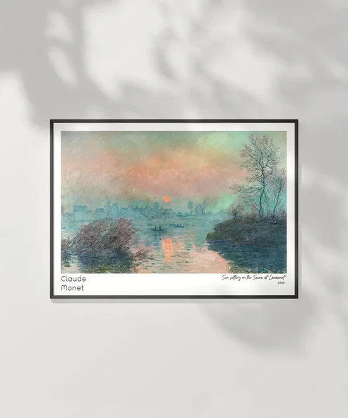 Çerçevesiz Poster Claude Monet Lavacourt'ta Seine Nehri'nde Gün Batımı - Resim 2