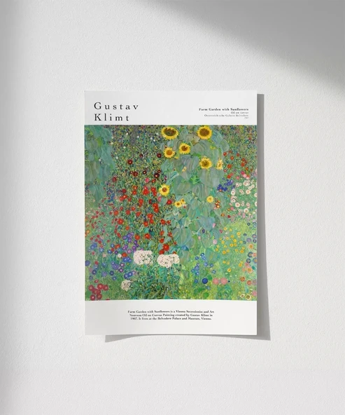 Çerçevesiz Poster Gustav Klimt Ayçiçekli Çiftlik Bahçesi ürün görseli