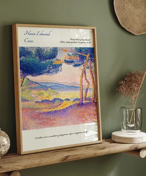 Çerçevesiz Poster Henri-Edmond Cross Kıyı Boyunca Çamlar 2 - Resim 5