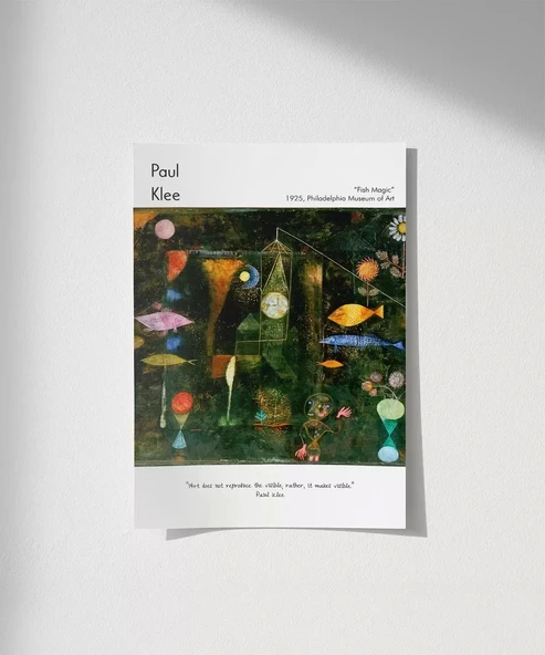 Çerçevesiz Poster Paul Klee Balık Büyüsü ürün görseli
