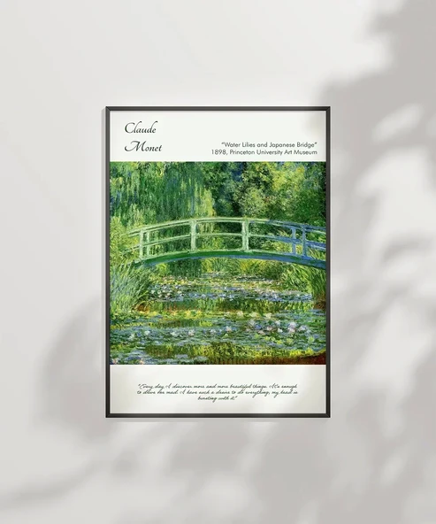 Çerçevesiz Poster Claude Monet Zambaklar ve Japon Köprüsü - Resim 2