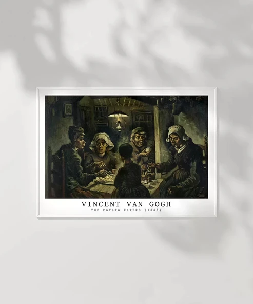 Çerçevesiz Poster Vincent Van Gogh Patates Yiyenler - Resim 6