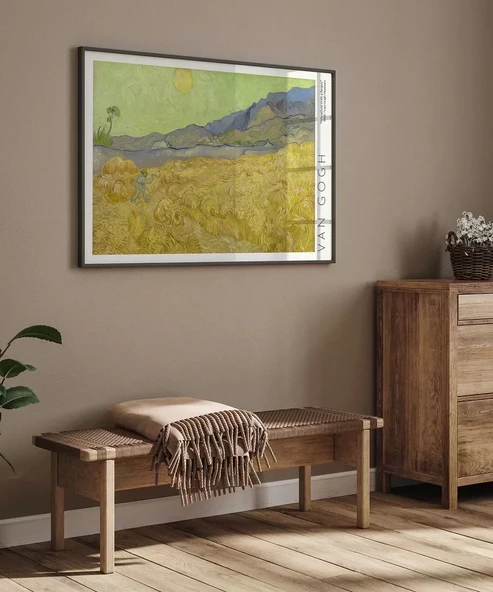 Çerçevesiz Poster Vincent Van Gogh Buğday Tarlası Ve Orakçı - Resim 4
