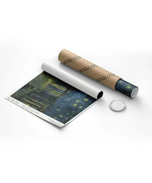 Çerçevesiz Poster Vincent Van Gogh Rhone'da Yıldızlı Geceler - Resim 8