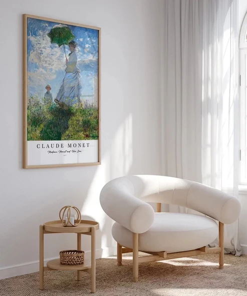 Çerçevesiz Poster Claude Monet Şemsiyeli Kadın (2) - Resim 4