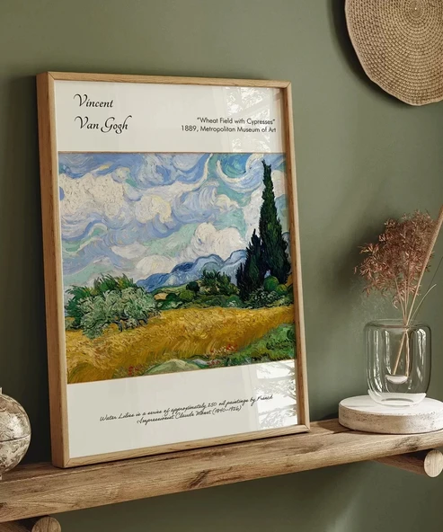 Çerçevesiz Poster Vincent Van Gogh Buğday Tarlası ve Selviler (2) - Resim 3