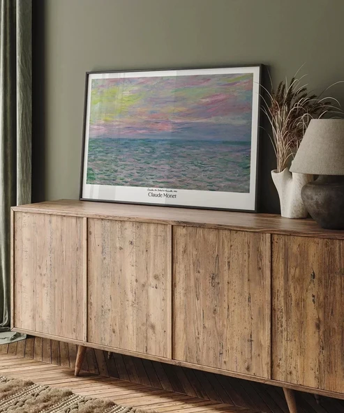 Çerçevesiz Poster Claude Monet Pouville'de Gün Batımı - Resim 5