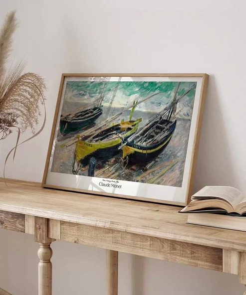 Çerçevesiz Poster Claude Monet Üç Balıkçı Teknesi - Resim 4