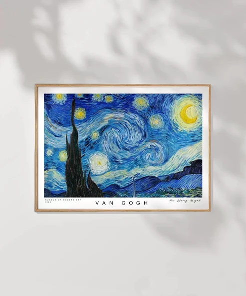 Çerçevesiz Poster Vincent Van Gogh Yıldızlı Gece - Resim 7