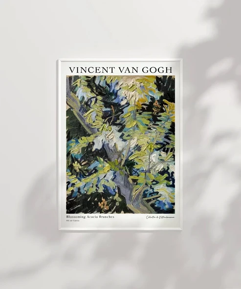 Çerçevesiz Poster Van Gogh Çiçek Açan Akasya Dalları - Resim 6