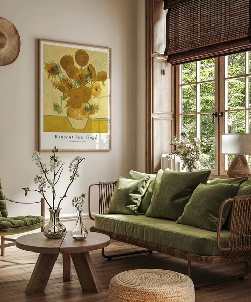 Çerçevesiz Poster Van Gogh Ayçiçekleri - Resim 3