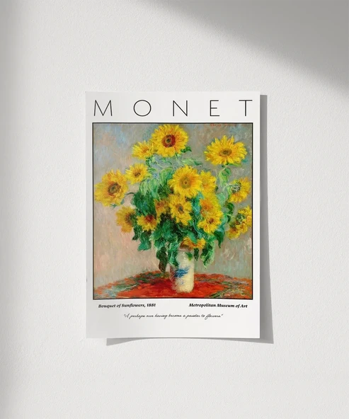 Çerçevesiz Poster Claude Monet Ayçiçeği Buketi ürün görseli