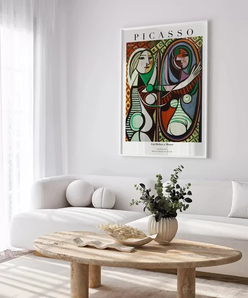 Çerçevesiz Poster Pablo Picasso Ayna Karşısındaki Kız - Resim 4