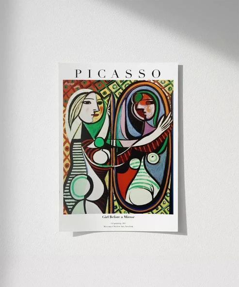 Çerçevesiz Poster Pablo Picasso Ayna Karşısındaki Kız ürün görseli