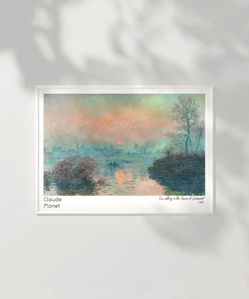 Çerçevesiz Poster Claude Monet Lavacourt'ta Seine Nehri'nde Gün Batımı - Resim 6