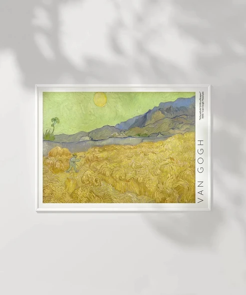 Çerçevesiz Poster Vincent Van Gogh Buğday Tarlası Ve Orakçı - Resim 6