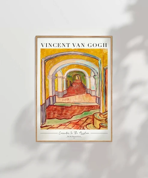 Çerçevesiz Poster Vincent Van Gogh Tımarhanedeki Koridor - Resim 6