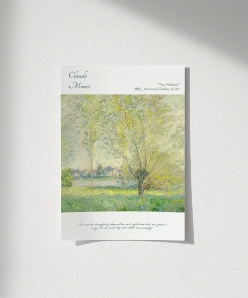 Çerçevesiz Poster Claude Monet Söğütler ürün görseli
